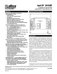 Datasheet ISPLSI2032E-200LT48 manufacturer Lattice